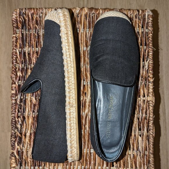 Stuart Weitzman Black Espadrilles Size 7 (Leather/Suede Interior) - Picture 2 of 6